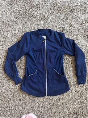 Cherokee Navy Zip-Front Lightweight Utility/Scrub Jacket